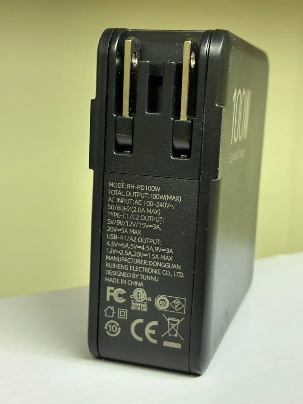 TUNNU Wall Charger GaN PD Fast Charging Block Type C 100W USB NEW